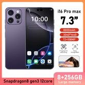 4G Android Smartphone 7.3inch Dual SIM Mobile Phone Unlocked 8GB+256GB With 72+108MP Camera Color Purple