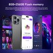 4G Android Smartphone 7.3inch Dual SIM Mobile Phone Unlocked 8GB+256GB With 72+108MP Camera Color White