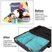 Set of 3 Compression Packing Cubes Super Thin and Sturdy Nylon Expandable Packing Organizer for Travel Accessories Luggage Suitcase (Blue)