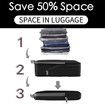 Set of 3 Compression Packing Cubes Super Thin and Sturdy Nylon Expandable Packing Organizer for Travel Accessories Luggage Suitcase (Blue)