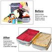 Set of 3 Compression Packing Cubes Super Thin and Sturdy Nylon Expandable Packing Organizer for Travel Accessories Luggage Suitcase (Red)