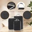 Set of 3 Compression Packing Cubes Super Thin and Sturdy Nylon Expandable Packing Organizer for Travel Accessories Luggage Suitcase (Red)