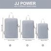 Set of 3 Compression Packing Cubes Super Thin and Sturdy Nylon Expandable Packing Organizer for Travel Accessories Luggage Suitcase (Gray)