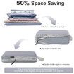 Set of 3 Compression Packing Cubes Super Thin and Sturdy Nylon Expandable Packing Organizer for Travel Accessories Luggage Suitcase (Gray)