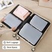 Set of 3 Compression Packing Cubes Super Thin and Sturdy Nylon Expandable Packing Organizer for Travel Accessories Luggage Suitcase (Gray)