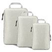 Set of 3 Compression Packing Cubes Super Thin and Sturdy Nylon Expandable Packing Organizer for Travel Accessories Luggage Suitcase (Beige)