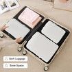 Set of 3 Compression Packing Cubes Super Thin and Sturdy Nylon Expandable Packing Organizer for Travel Accessories Luggage Suitcase (Beige)