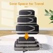 Set of 3 Compression Packing Cubes Super Thin and Sturdy Nylon Expandable Packing Organizer for Travel Accessories Luggage Suitcase (Black)