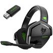 G06 Dual Wireless Gaming Headset with Microphone for PS5, PS4, PC, Low Latency Audio, 40-Hour of Playtime, 50mm Drivers (Black-Green)