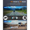 Dash Cam Front and Rear,4K+2K Full HD Dual Dash Camera,Built-in 5G WiFi with 64GB Card,GPS,UHD 2160P Night Vision,App Control,HDR,24H Parking Momitor