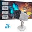Mini 4K Portable Projector,180 Adjustable,Wi-Fi,USB Power Mode For Indoor Outdoor Movie,Game,Camping,Office Use Color White