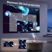 Mini 4K Portable Projector,180 Adjustable,Wi-Fi,USB Power Mode For Indoor Outdoor Movie,Game,Camping,Office Use Color White