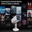 Mini 4K Portable Projector,180 Adjustable,Wi-Fi,USB Power Mode For Indoor Outdoor Movie,Game,Camping,Office Use Color White