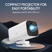 Mini 4K Portable Projector,180 Adjustable,Wi-Fi,USB Power Mode For Indoor Outdoor Movie,Game,Camping,Office Use Color White