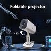 Mini 4K Portable Projector,180 Adjustable,Wi-Fi,USB Power Mode For Indoor Outdoor Movie,Game,Camping,Office Use Color White