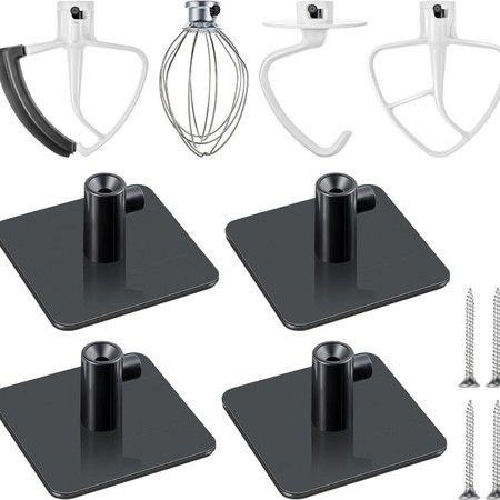 4 Pcs Stand Mixer Attachment Holders, Food Mixer Accessories Hooks Compatible with Kitchenaid All Stand Mixer Attachment