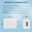 5v1A USB Wall charger Universal Portable Travel Power Adapter Plug for Drones,TV Sound Bar,Fire TV Stick,Headphones,Ear Buds,MP3,MP4,White
