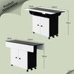 Folding Dining Table with Wheels Extendable Outdoor Furniture Breakfast Room Dinner Kitchen Bar Camp Picnic Desk 2 Storage Cabinets Wood