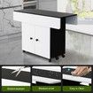 Folding Dining Table with Wheels Extendable Outdoor Furniture Breakfast Room Dinner Kitchen Bar Camp Picnic Desk 2 Storage Cabinets Wood