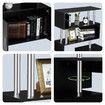 Black Office Computer Desk L Shaped Rotating Corner Study Home Writing Table 4 Bookshelf 2 Cabinet Executive Storage Bedroom Furniture