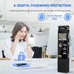 32GB Portable Voice Activated Recorder with MP3 Player, Variable Speed and Password, Upgraded Metal Casing Digital Tape Recorder for Lectures