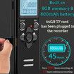 72GB Digital Voice Recorder: 5220 Hours Voice Activated Recording Device for Lectures Meetings with Playback
