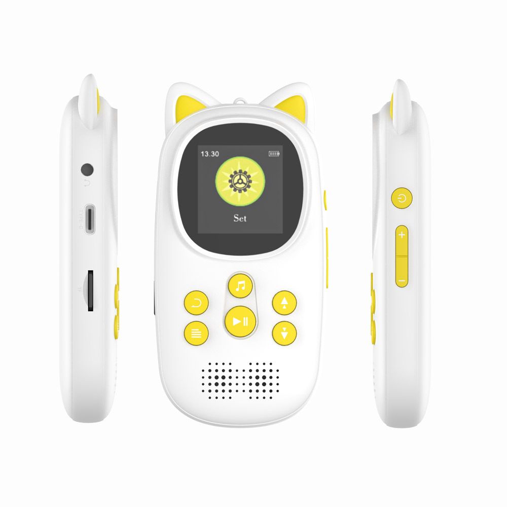 64GB Music MP3 Player for Kids, Cute Bunny Kids Music MP3 Player with Bluetooth, MP3 and MP4 Players with Speaker, Yellow
