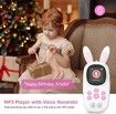 64GB Music MP3 Player for Kids, Cute Bunny Kids Music MP3 Player with Bluetooth, MP3 and MP4 Players with Speaker, Pink