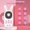 64GB Music MP3 Player for Kids, Cute Bunny Kids Music MP3 Player with Bluetooth, MP3 and MP4 Players with Speaker, Pink