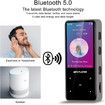 64GB Portable Bluetooth MP3 Player with Clip, Wireless Mini Digital HiFi Lossless Sound Music Players with 2.4 Inch Screen