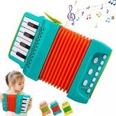 10 Keys and 8 Bass Piano Accordion Music Education Easy to Play Portable Children Accordion Toy For Boys Girls Color Green