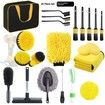 23 Piece Car Cleaning Brush Set Tire Interior Air Outlet Brushes Electric Drill Compatible (Electric Drill Not Included)