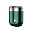 Mini Dual Head Electric Shaver, Mini Portable Razor, Washable Double Head Razor for Home, Car, Travel (Green)
