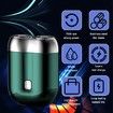 Mini Dual Head Electric Shaver, Mini Portable Razor, Washable Double Head Razor for Home, Car, Travel (Green)