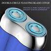 Mini Dual Head Electric Shaver, Mini Portable Razor, Washable Double Head Razor for Home, Car, Travel (Blue)