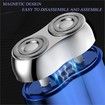 Mini Dual Head Electric Shaver, Mini Portable Razor, Washable Double Head Razor for Home, Car, Travel (Blue)