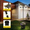 186cm Solar Led Light Post Planter Outdoor Street Garden Security Pole Lamp Driveway Pathway Patio Yard Energy Powered Pillar Lantern Double Lights