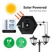 186cm Solar Led Light Post Planter Outdoor Street Garden Security Pole Lamp Driveway Pathway Patio Yard Energy Powered Pillar Lantern Double Lights
