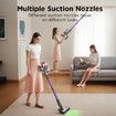 Purple Cordless Vacuum Cleaner, 550W 35Kpa Vacuum Cleaners for Home, Stick Vacuum Cordless with Low Noise, LED Screen, Wall Mount Charging, Rechargeable