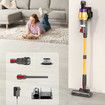 Golden Cordless Vacuum Cleaner, 550W 35Kpa Vacuum Cleaners for Home, Stick Vacuum Cordless with Low Noise, LED Screen, Wall Mount Charging, Rechargeable