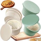 4Pcs Pizza Bread Dough Proofing Box Silicone Stackable Fermentation Container with Lid Food Storage Box Baking Accessories