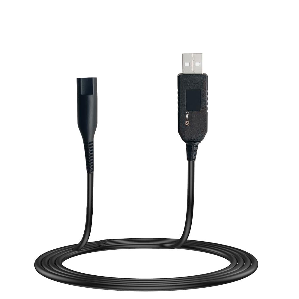 12V for Braun Shaver USB Charger Cord for Braun Series 9 8 7 6 5 3 1, Replacement Braun Electric Trimmer 340s 3040s 370 390cc 720 760cc 790cc