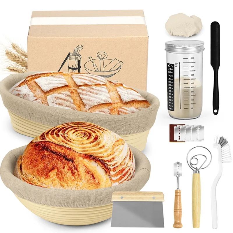 Oval Bread Proofing Basket Sourdough Starter Kit For Artisan Bread Making Baking Bread
