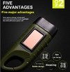 Black Portable Outdoor Multi Functional Solar Charging LED Flashlight Hand Cranked Emergency Light