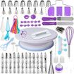 137pcs Cake Decorating Kit with Cake Turntable for Decorating,Pastry Piping Bag,Russian Piping Tips Baking Tools,Cake Baking Supplies for Beginners
