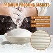 Banneton Basket,9 Inch Banneton Bread Proofing Baskets Sourdough Bread Baking Supplies Kit Proofing Basket Round Proofing Bowls Handmade Rattan Baskets