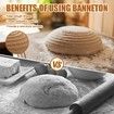 Banneton Basket,9 Inch Banneton Bread Proofing Baskets Sourdough Bread Baking Supplies Kit Proofing Basket Round Proofing Bowls Handmade Rattan Baskets