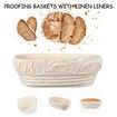 Banneton Bread Proofing Basket Banneton Basket Set Sourdough Proofing Basket Round Proofing Bowls Handmade Rattan Baskets and Liners (Oval 10inch set of 2)