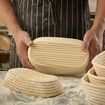Banneton Bread Proofing Basket Banneton Basket Set Sourdough Proofing Basket Round Proofing Bowls Handmade Rattan Baskets and Liners (Oval 10inch set of 2)