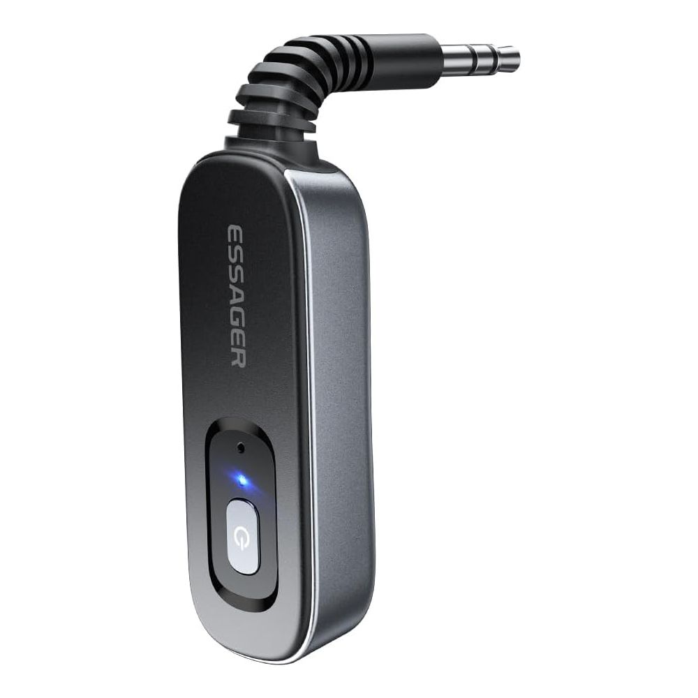 Bluetooth 5.1 Aux Adapter Receiver and Transmitter Rechargeable for Airpods Headphones Speaker, 3.5mm Aux Audio Jack Adapter